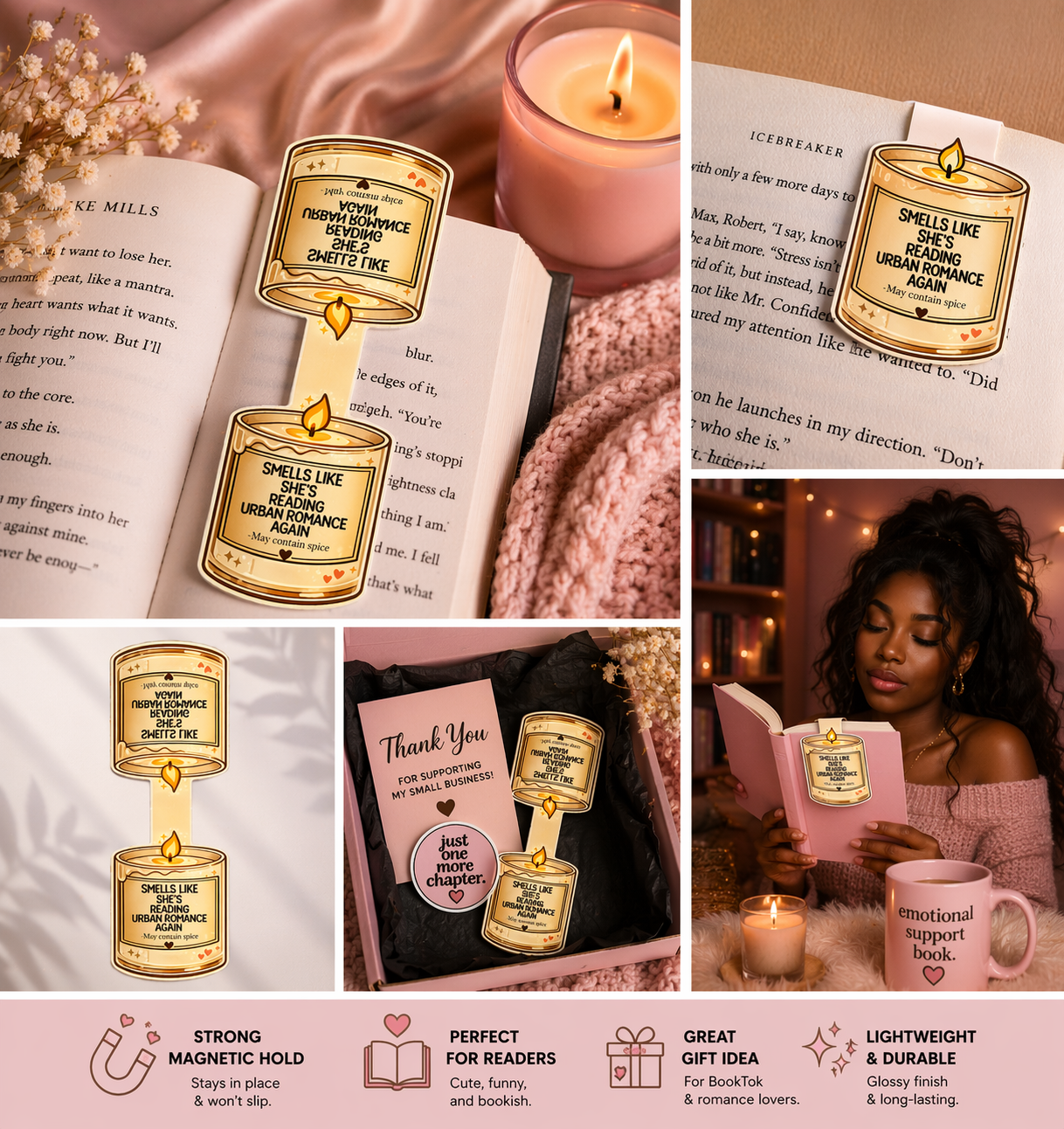 Smells Like She's Reading Urban Romance Again 🕯️ | Magnetic Bookmark | BookTok Reader Gift