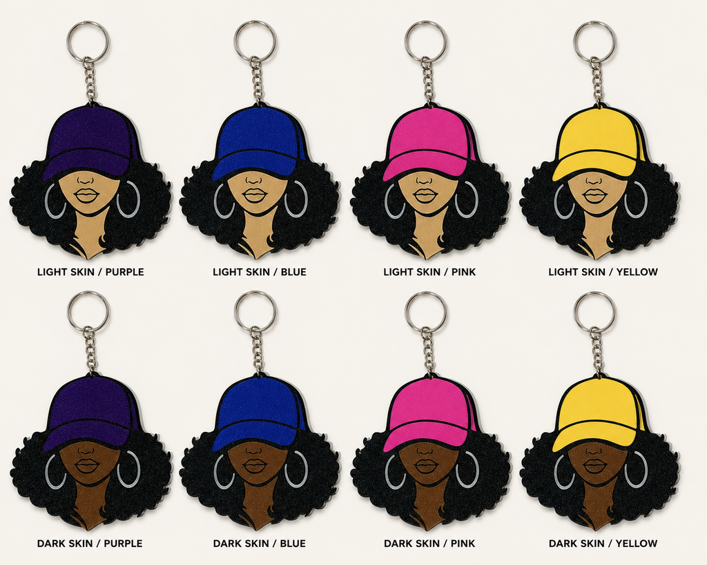Curly Black Girl 3D Bag Charm