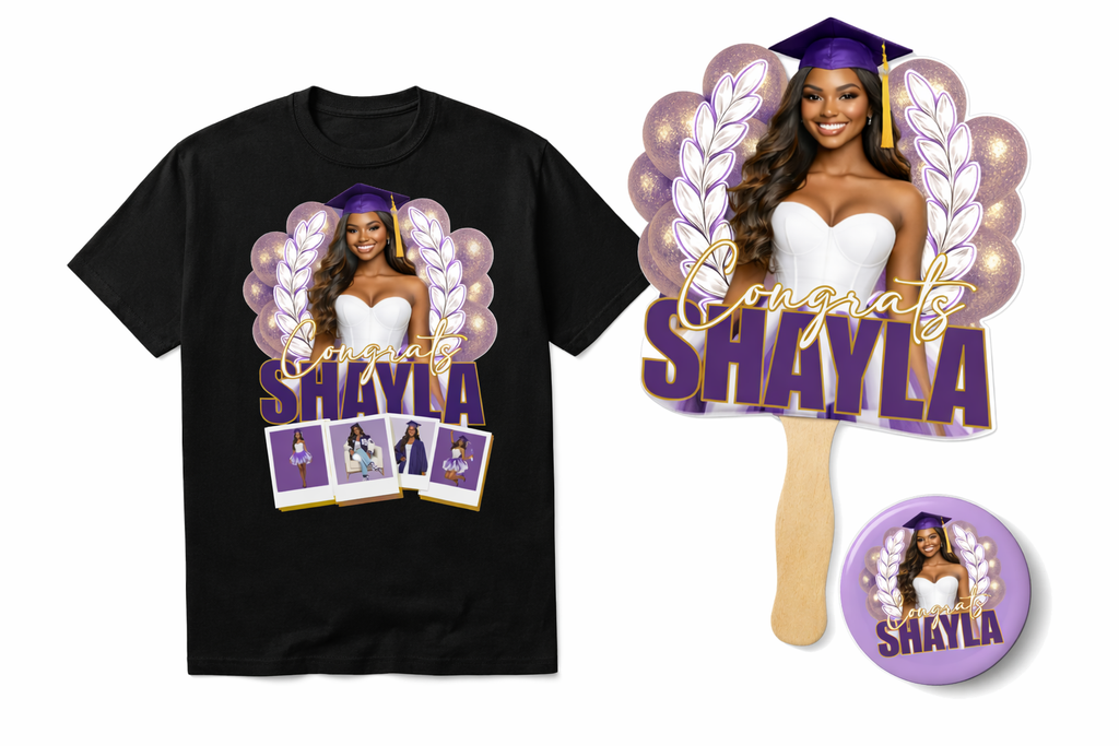 The Fan Favorite Duo — Custom Graduation Fan + Button