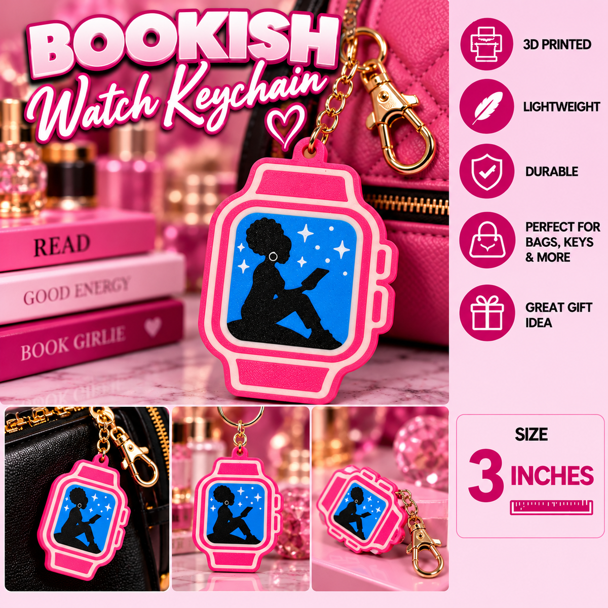 Bookish Watch Keychain & Bag Charm