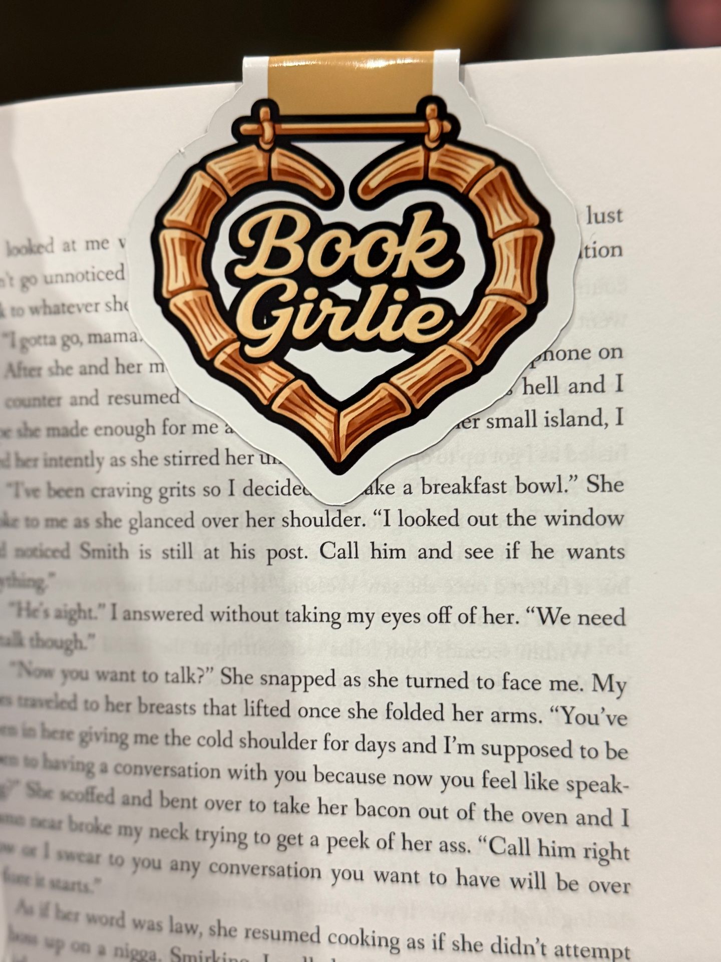 Book Girlie Magnetic Bookmark 📚💕 | Bamboo Heart Design | BookTok Reader Gift
