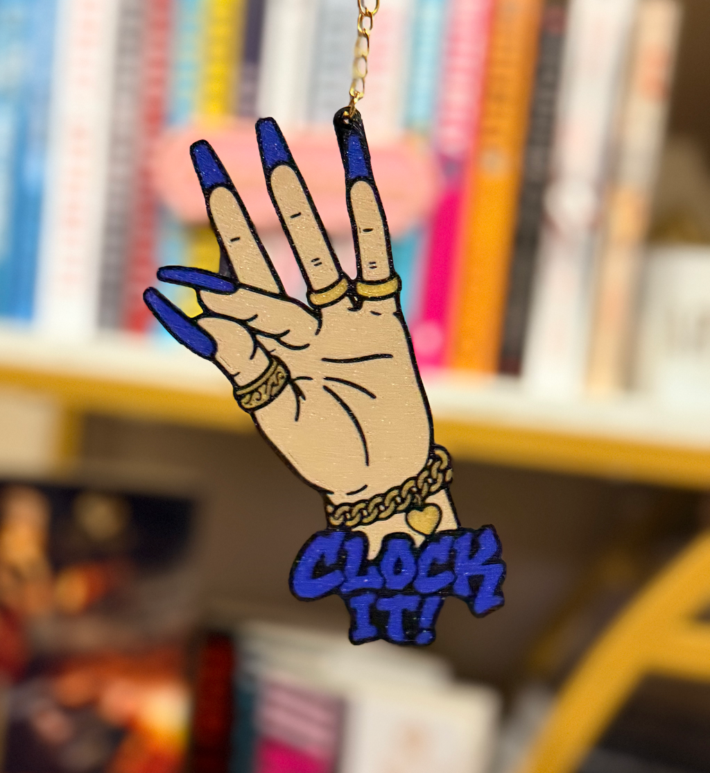 Clock It! 3D Printed Keychain 💅🏽 | Royal Blue | Statement Bag Charm