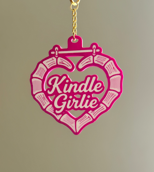 3D Printed Kindle Girlie Keychain ✨ | Black & White | BookTok Reader Charm