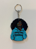 Unmatched & Unbothered Holographic Heart Keychain
