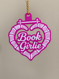 3D Printed Book Girlie Keychain ✨ | Magenta & White | BookTok Reader Charm