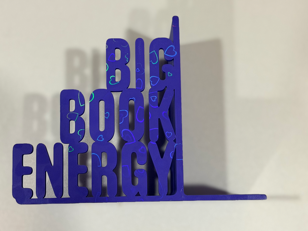 Big Book Energy Bookend | 3D Printed Book Shelf Decor