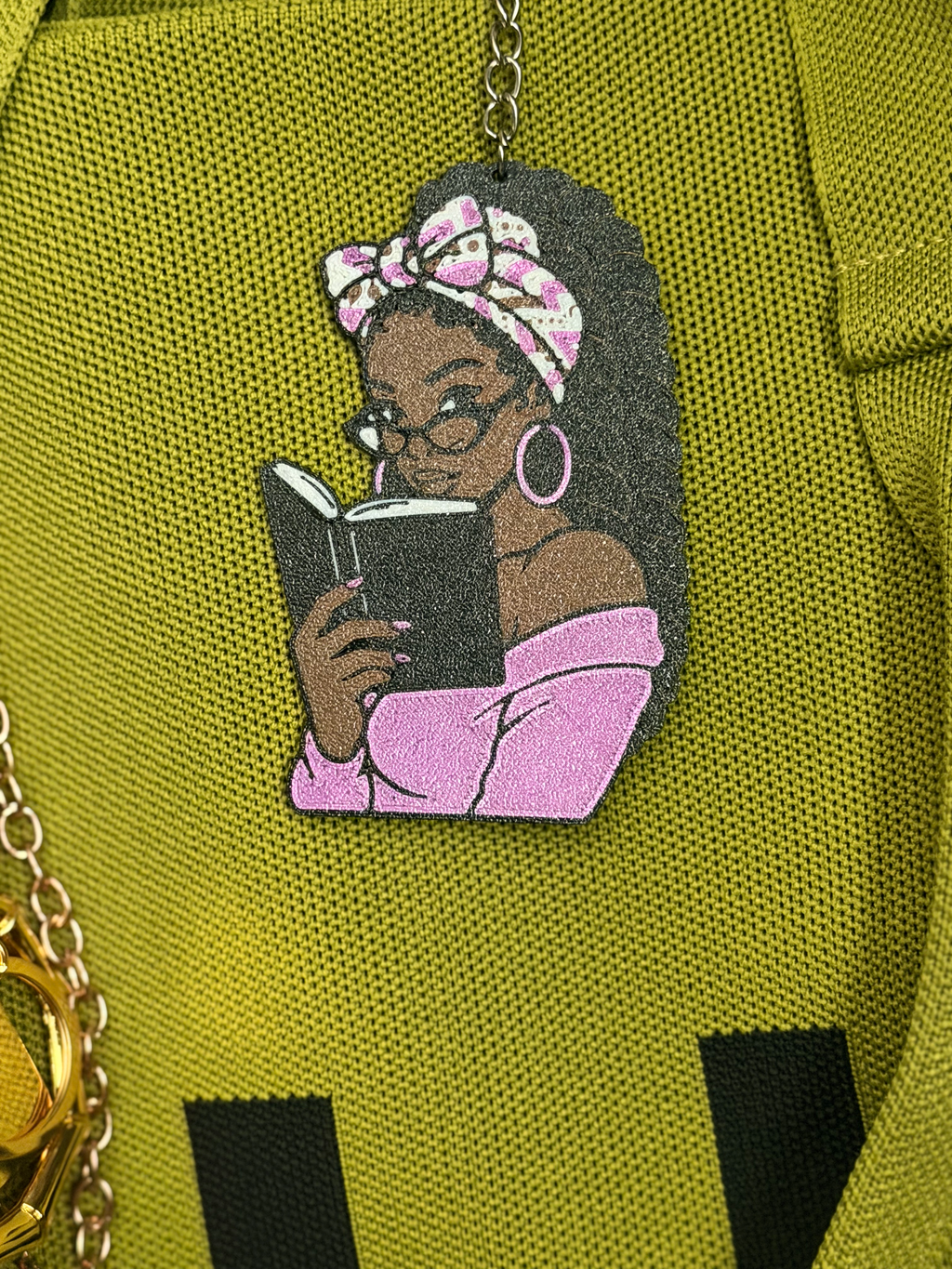 Bookish Black Girl 3D Bag Charm