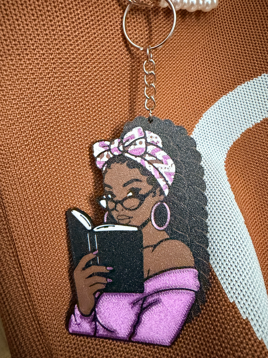 Bookish Black Girl 3D Bag Charm