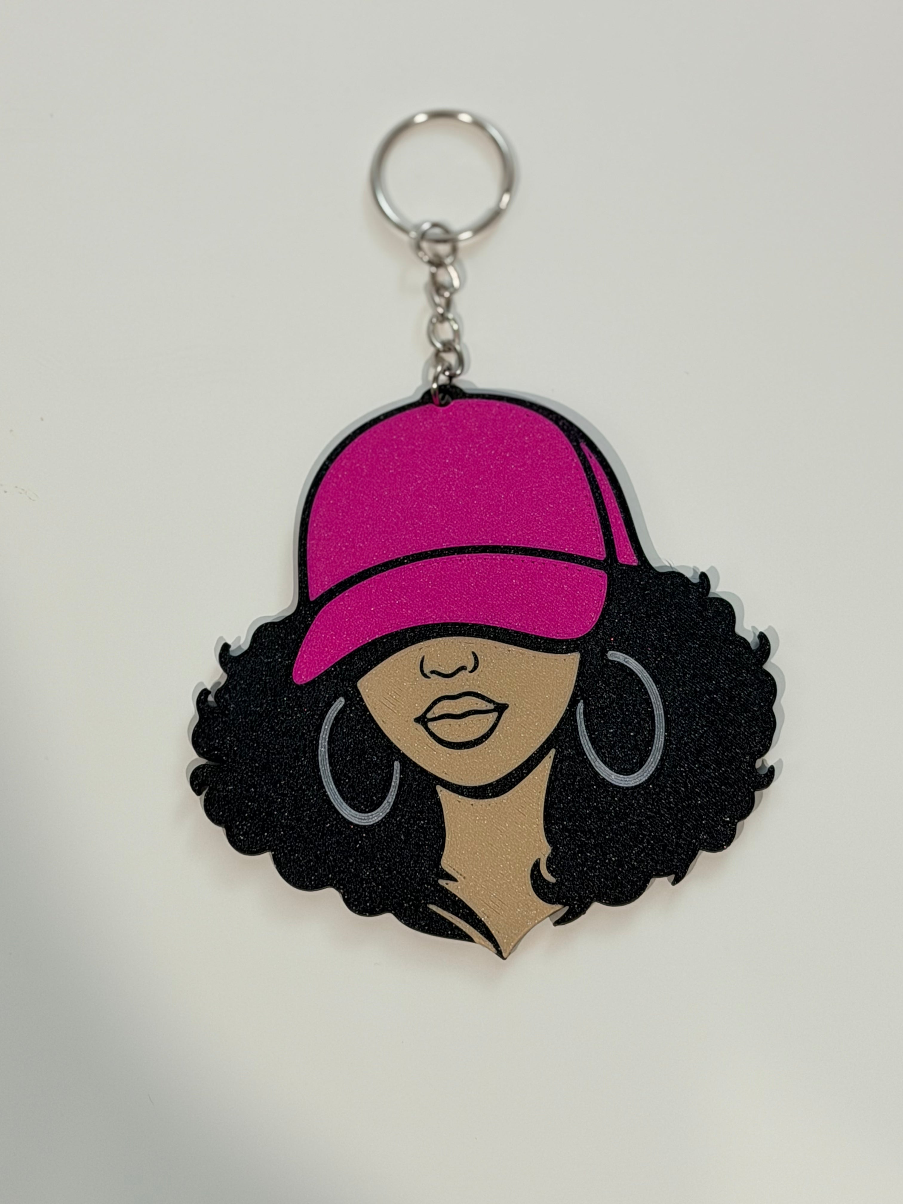 Curly Black Girl 3D Bag Charm