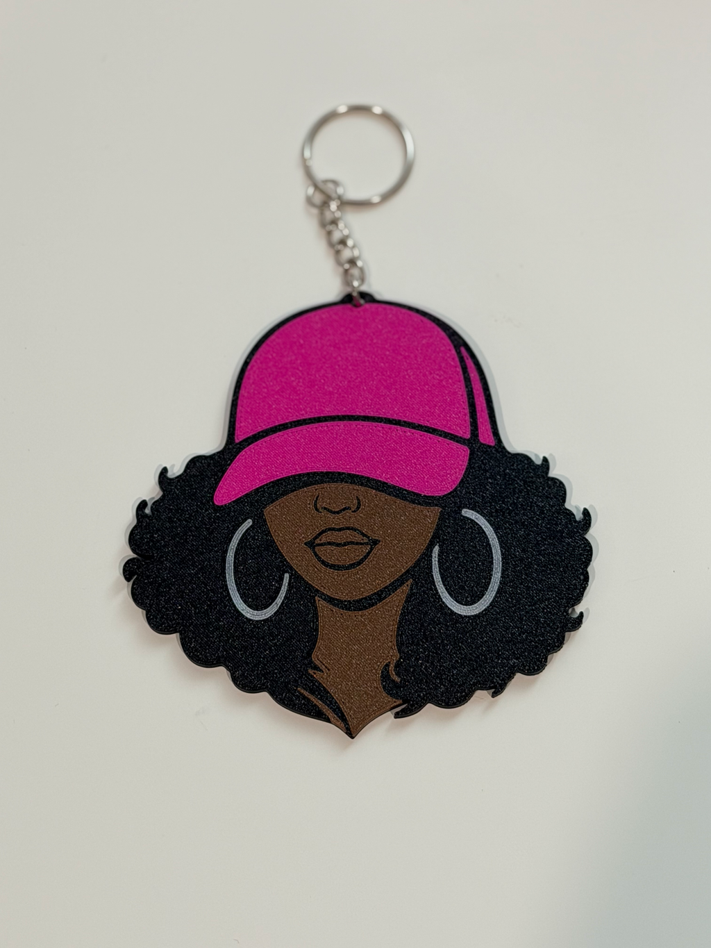 Curly Black Girl 3D Bag Charm