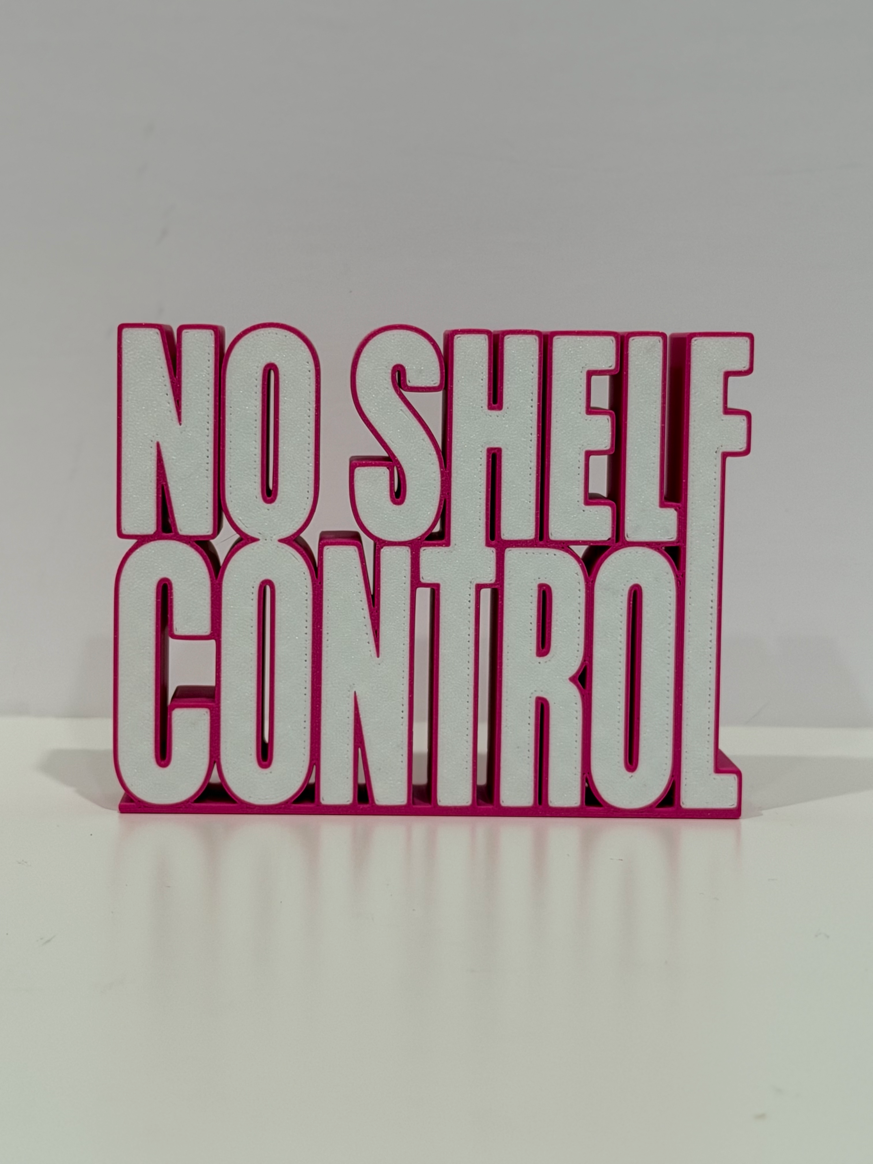 No Shelf Control 3D Bookshelf Sign 📚 | Freestanding Bookish Decor