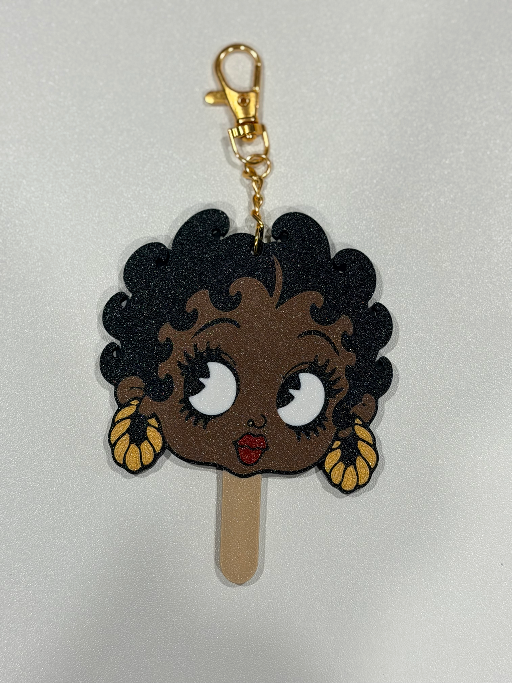 Curly Girl Popsicle Keychain & Bag Charm