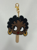 Curly Girl Popsicle Keychain & Bag Charm