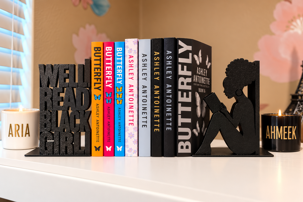 Black Girl Reading + Well Read Black Girl Bookend Set