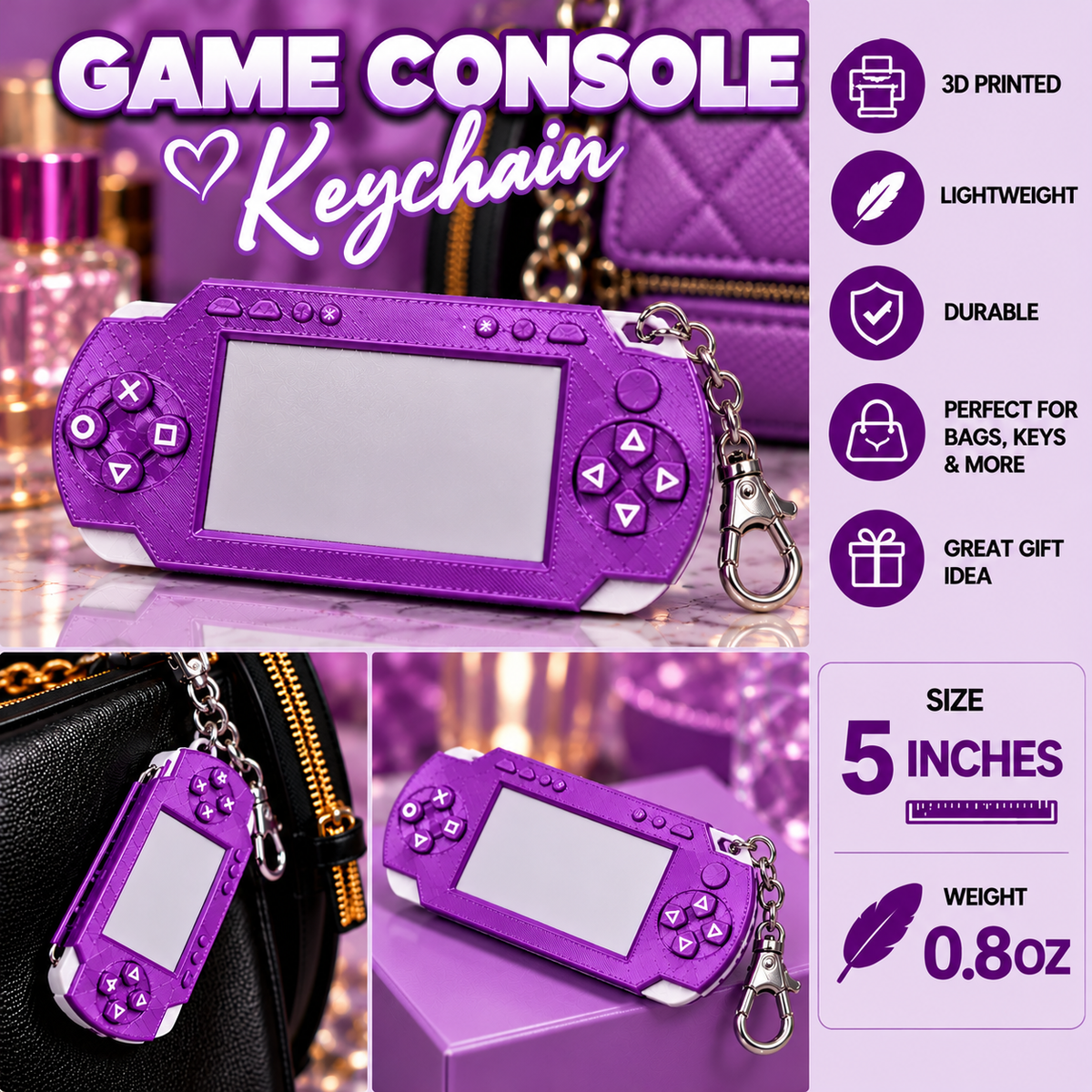 Game Console Keychain & Bag Charm