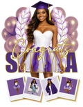 Design 1 — Purple & Gold Graduation Fan Bundle Pack