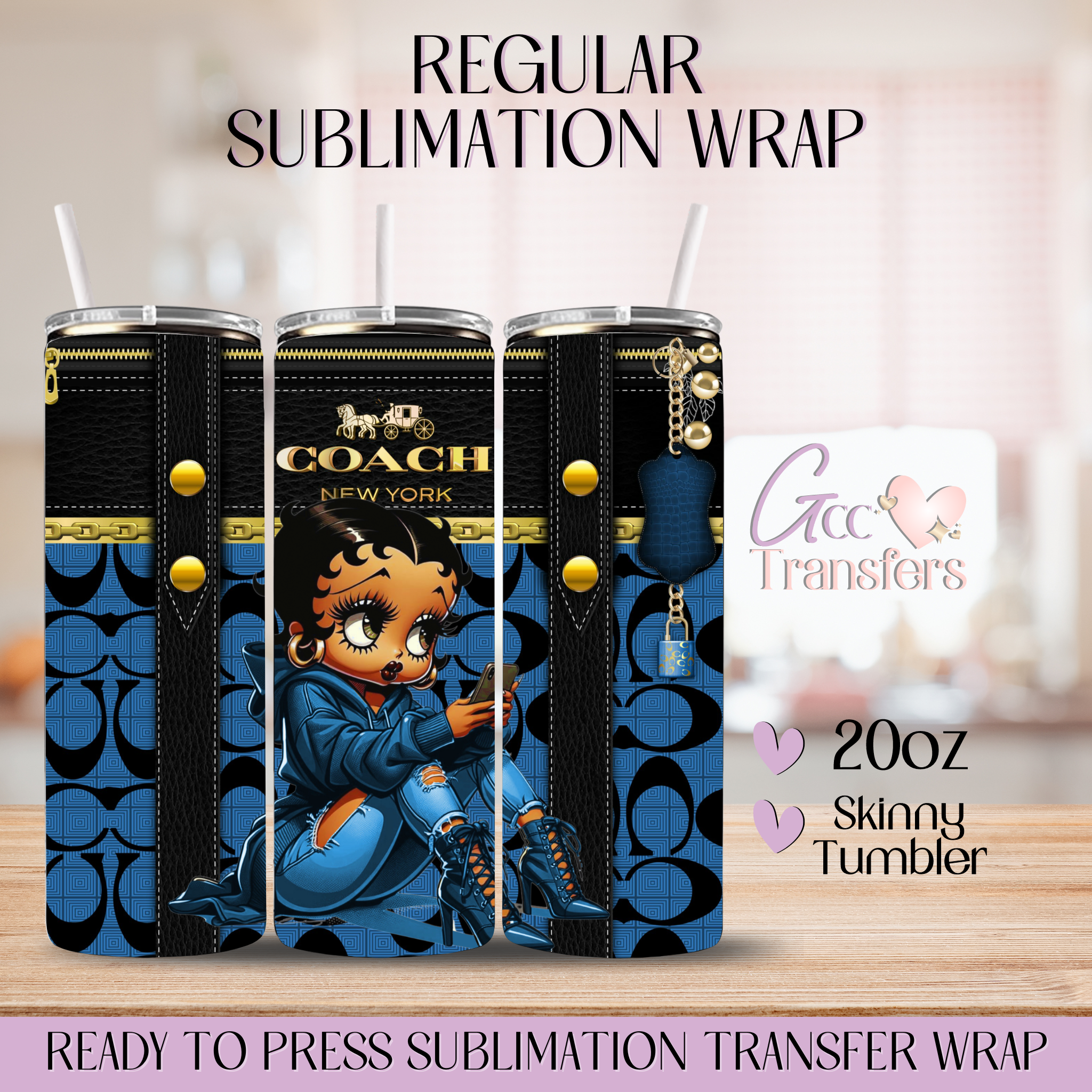 Blue Sassy Woman Luxury Purse – 20oz Sublimation Tumbler Wrap