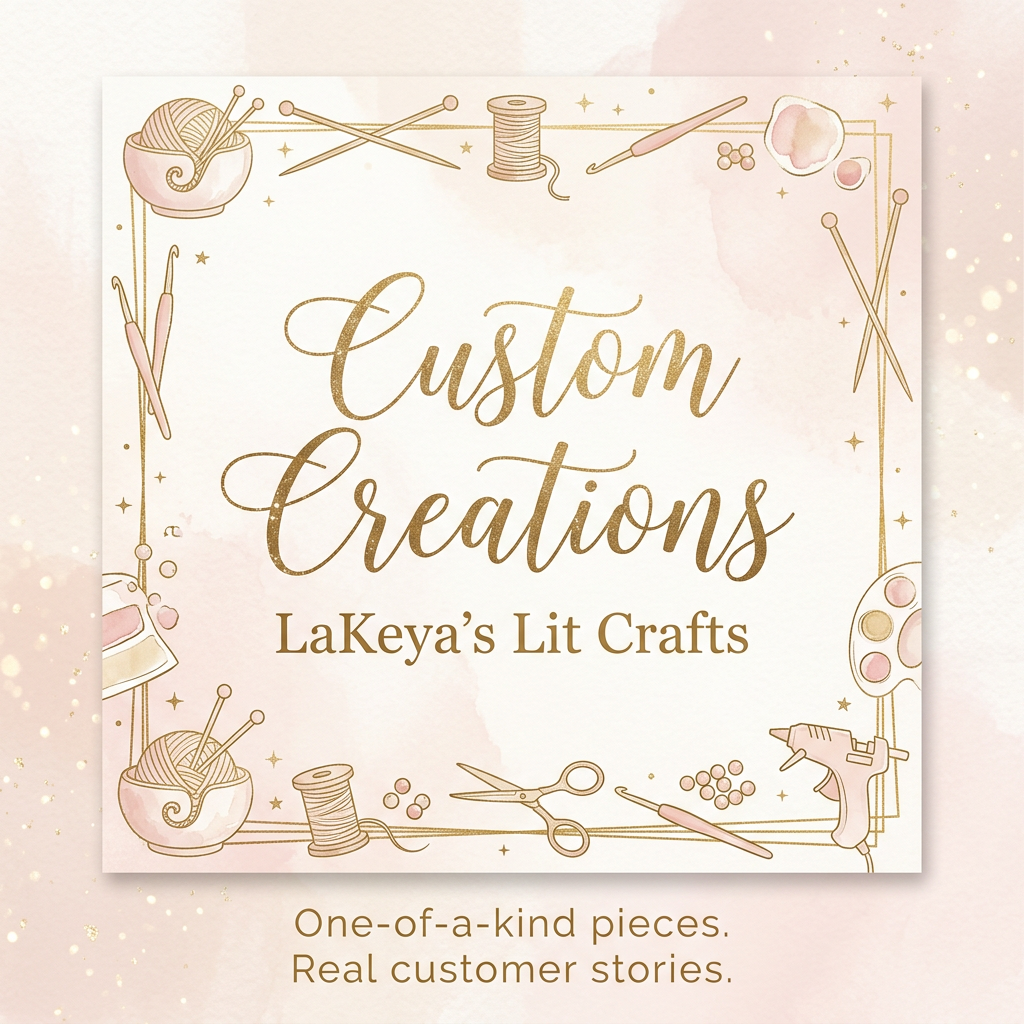 Custom Creations branded illustrated cover for LaKeya’s Lit Crafts