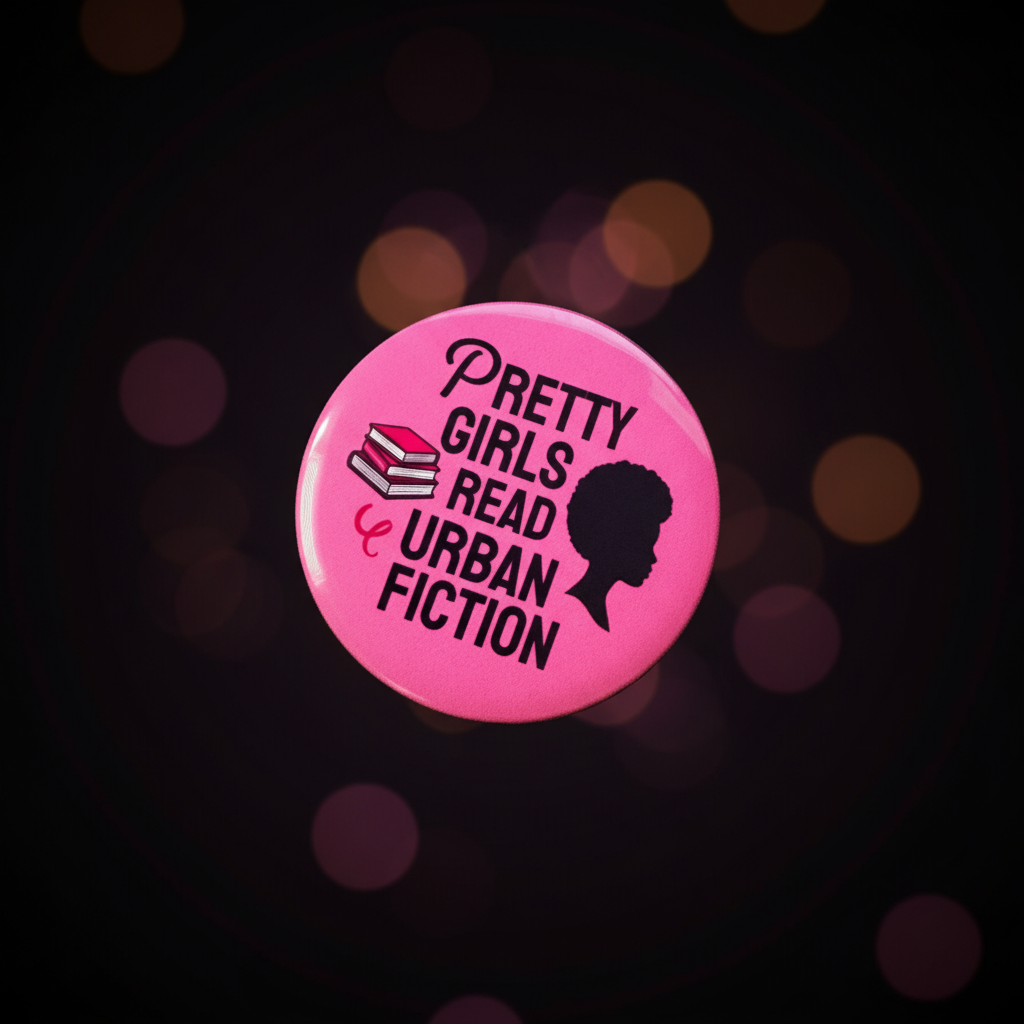 Pretty Girls Read Urban Fiction Button Mockup