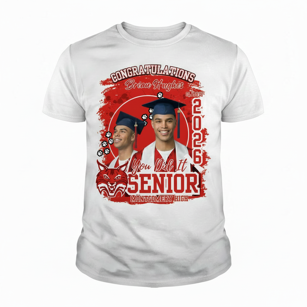Red & White Graduation Shirt