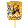 Gold & Black Graduation Fan — Custom Print & Ship
